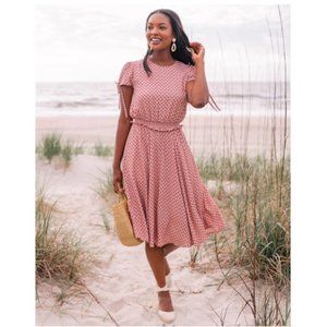 Gal Meets Glam Corinne Polka Dot Midi Dress